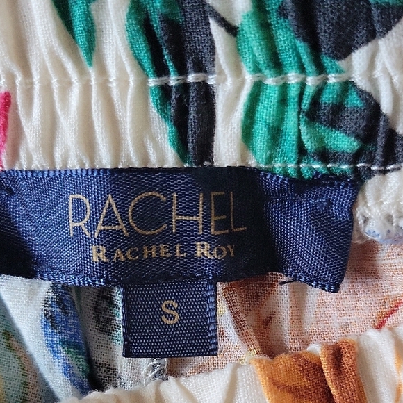 RACHEL Roy Line Floral  Green and Yellow Bermuda Shorts Tropical Print Size S - Picture 7 of 9
